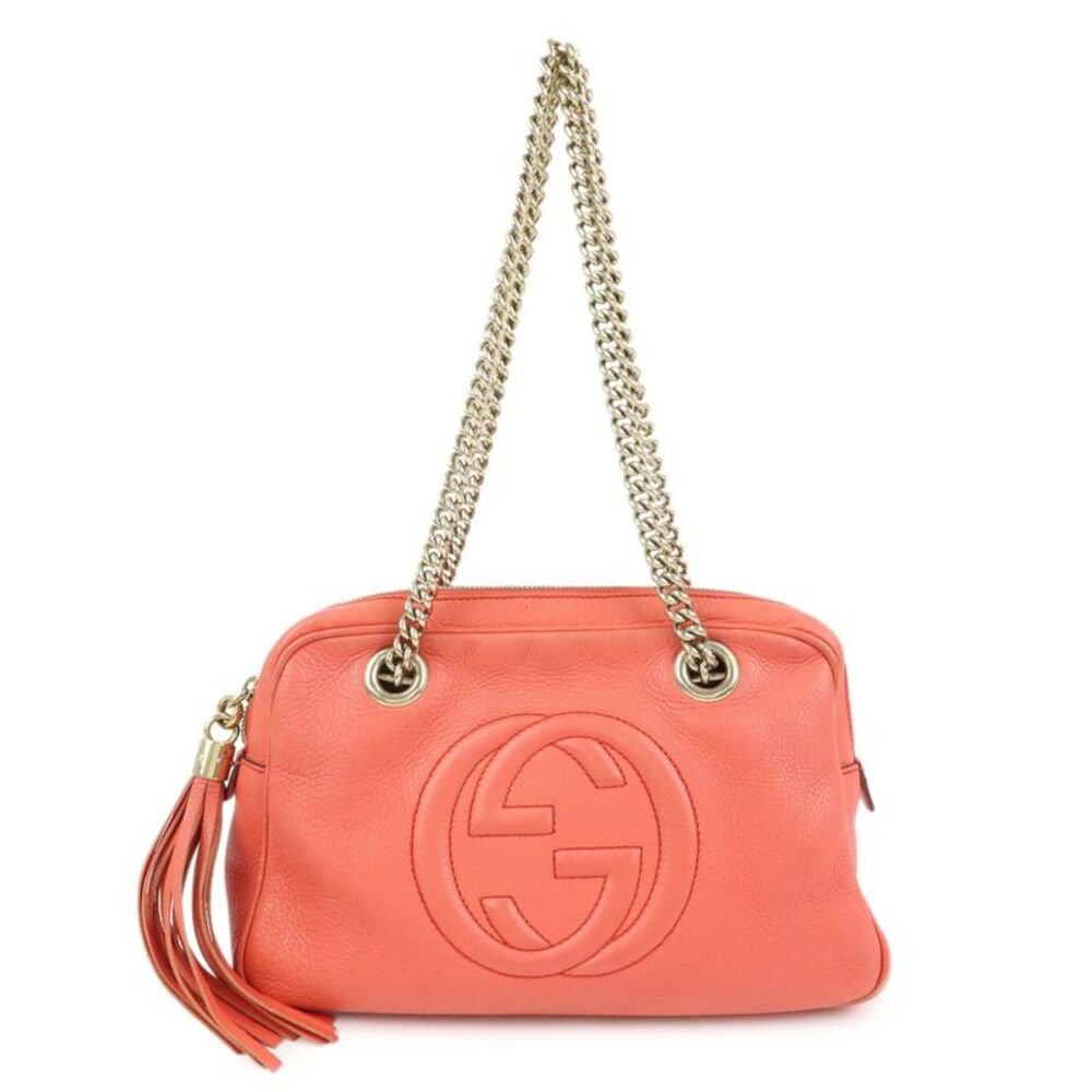Gucci Soho Chain Zip Leather Pink Leather Shoulder Bag Bag